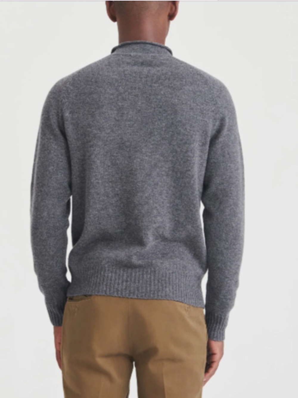 NAADAM Men's Merino Wool Cashmere Cashmino Rollneck Sweater, Granite Gray, Large - Picture 7 of 7